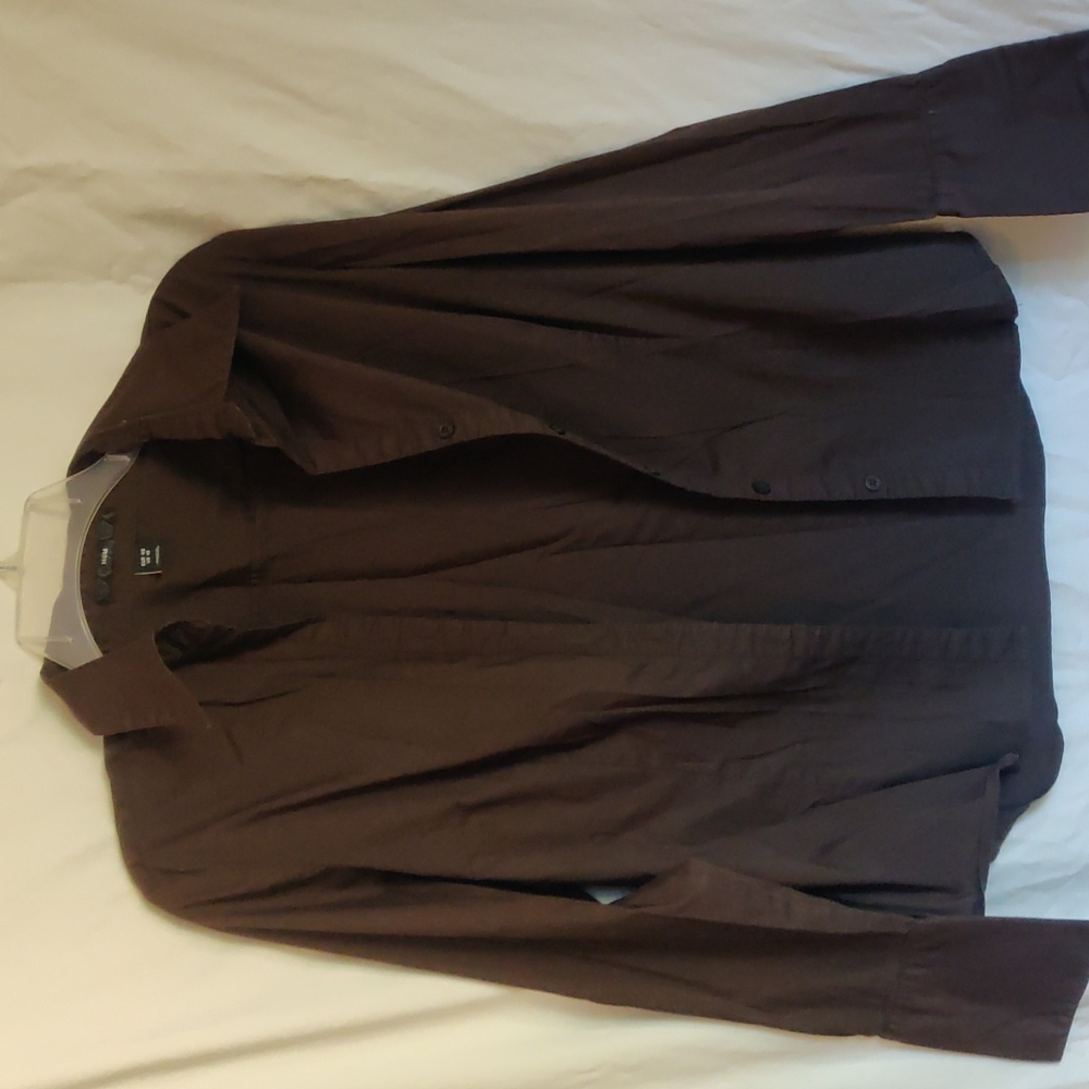 Brown button down shirt